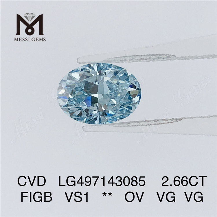 2.66CT FANCY INTENSE GREENISH BLUE VS1 OV VG VG 랩 다이아몬드 CVD LG497143085