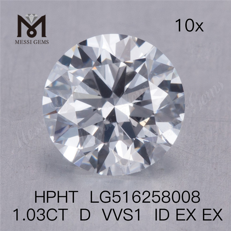 RD D VVS1 1.03Ct 랩 그로운 다이아몬드 HPHT 루즈 합성 다이아몬드