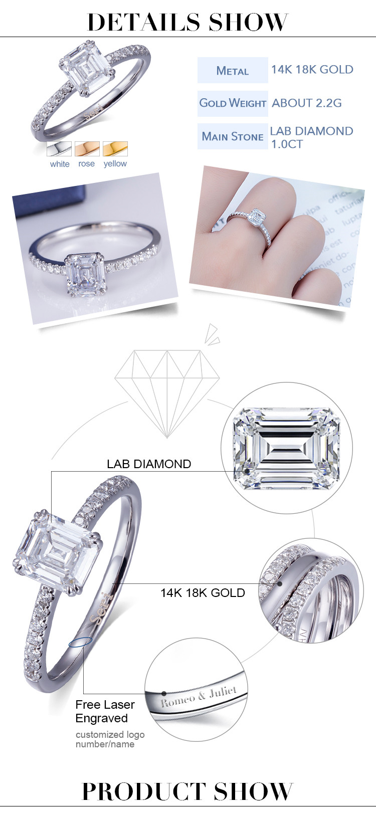 에메랄드와 다이아몬드 반지