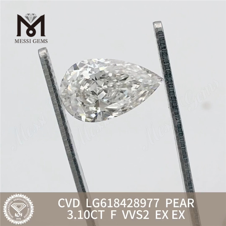 3.10CT F VVS2 PEAR Sparkle lab 제작 vvs 다이아몬드 CVD丨messigems LG618428977