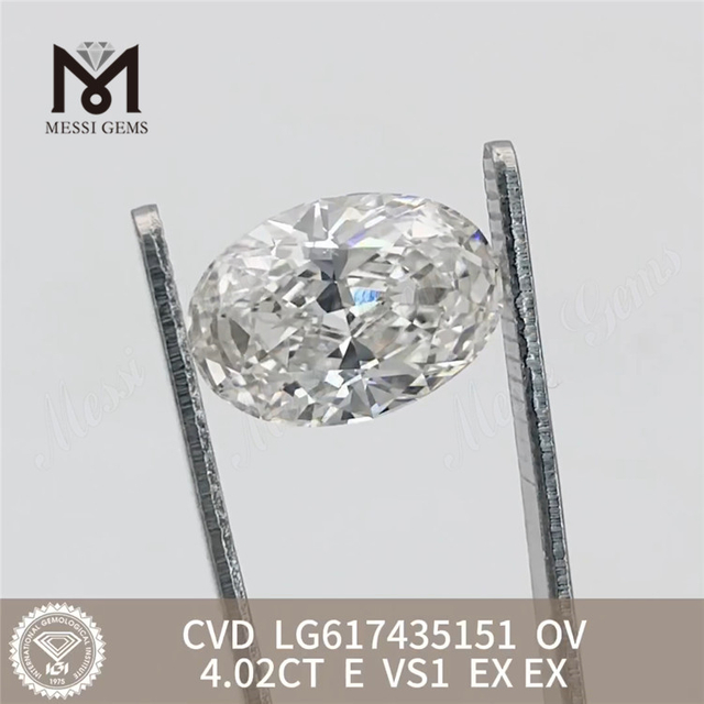 4.02CT E VS1 CVD OV 실험실에서 만든 다이아몬드 LG617435151丨Messigems
