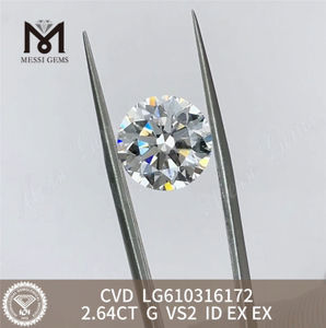 2.64CT 최고 가격의 랩 다이아몬드 G VS2 CVD 저렴한 럭셔리 IGI 포함 LG610316172丨Messigems