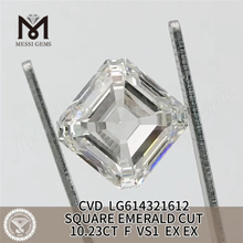 10.23ct F VS1 스퀘어 에메랄드 컷 IGI 인증 다이아몬드 CVD LG614321612 丨Messigems