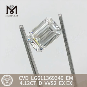 4.12CT D 에메랄드 컷 4ct 루즈 제작 다이아몬드 VVS2 LG611369349丨Messigems