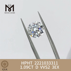 1.09CT D VVS2 3EX HPHT gia made in lab 다이아몬드 2221033311丨Messigems 