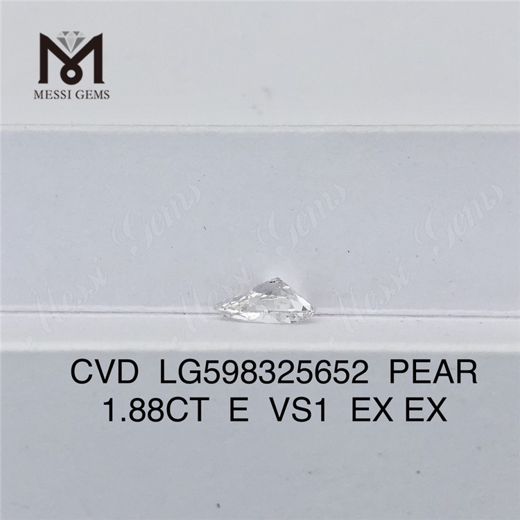 1.88CT E VS1 EX EX PEAR Lab 다이아몬드 비교할 수 없는 순도와 광채 CVD LG598325652丨Messigems