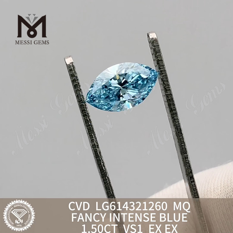 1.50CT 인공 다이아몬드 MQ VS1 팬시 인텐스 블루丨메시젬 CVD LG614321260 