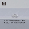 6.05CT D VVS2 EX EX CVD 다이아몬드 HS 대량 재판매 CVD LG592363533丨Messigems를 위한 파트너