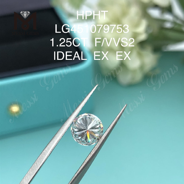 1.25ct F VVS2 RD IDEAL 컷 그레이드 랩 다이아몬드 HPHT 다이아몬드 판매 중