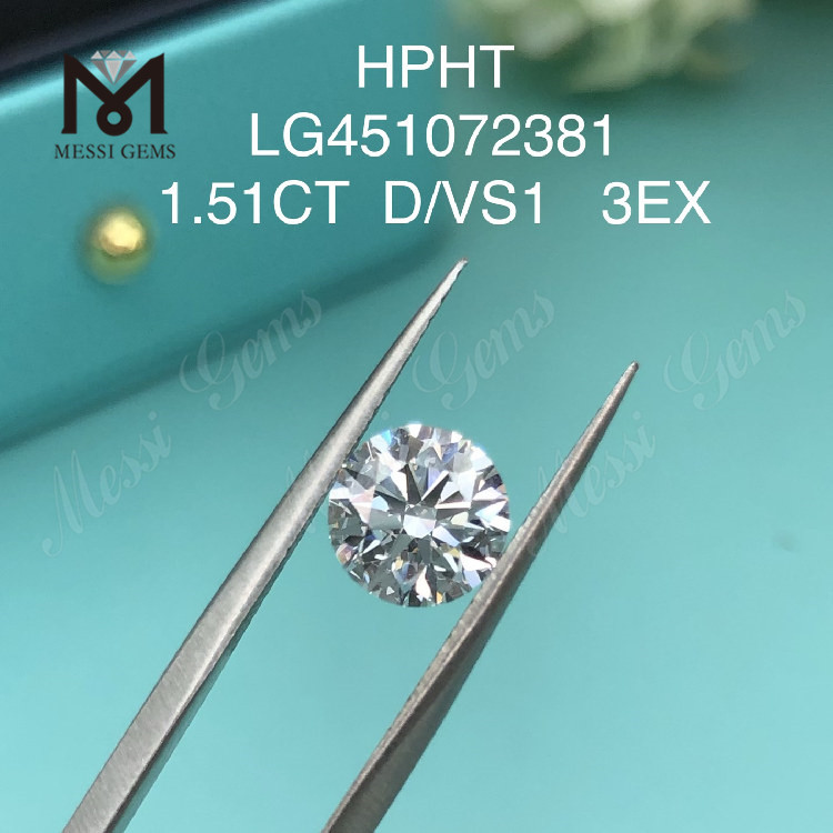 1.51ct D VS1 RD EX 컷 그레이드 랩그로운 다이아몬드 HPHT