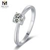 1ct 여성 솔리테어 moissanite 반지 패션 925 스털링 실버 반지