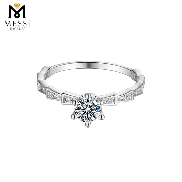 Wuzhou 공장 가격은 반지 1ct moissanite 다이아몬드 반지