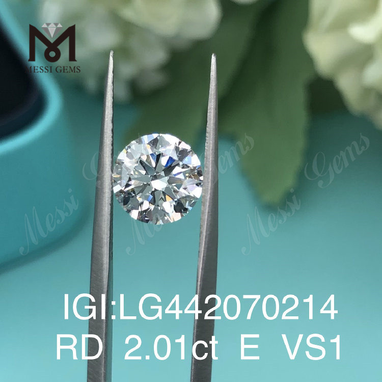 2.01캐럿 E VS1 원형 저렴한 실험실 성장 보석 다이아몬드 3EX 저렴한 가격