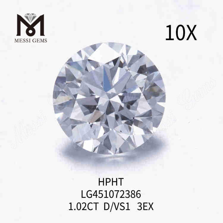 1.02ct D/VS1 RD 루즈 랩그로운 다이아몬드 3EX