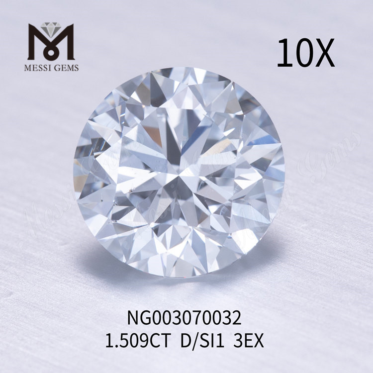 D 라운드 루즈 젬스톤 합성 다이아몬드 SI1 1.509ct EX 컷