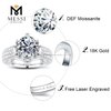 Moissanite 다이아몬드 반지 6 개의 발톱 세트 18K 화이트 골드 보석 반지 남성과 여성 약혼 결혼식