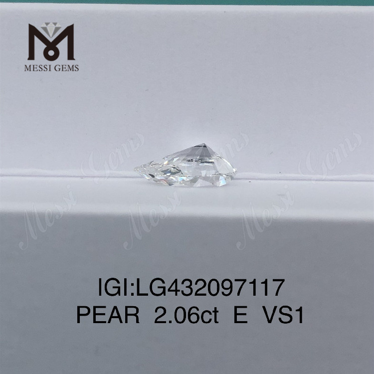 2.06캐럿 E/VS1 배형 랩 그로운 다이아몬드 FAIR VG