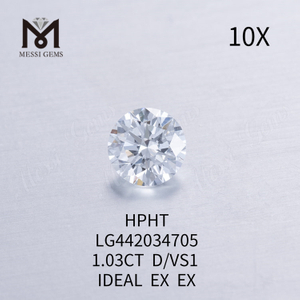 1.03캐럿 D VS1 IDEAL EX EX 인간이 만든 원형 다이아몬드