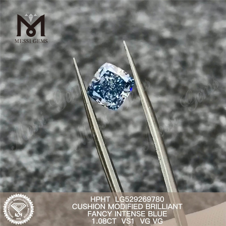 1.08CT VS 블루 쿠션 합성 다이아몬드 도매 HPHT 다이아몬드 판매 LG529269780
