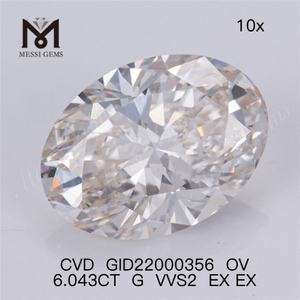 6.043ct G vvs 루즈 랩 다이아몬드 도매 가격 타원형 최대 합성 다이아몬드 IGI