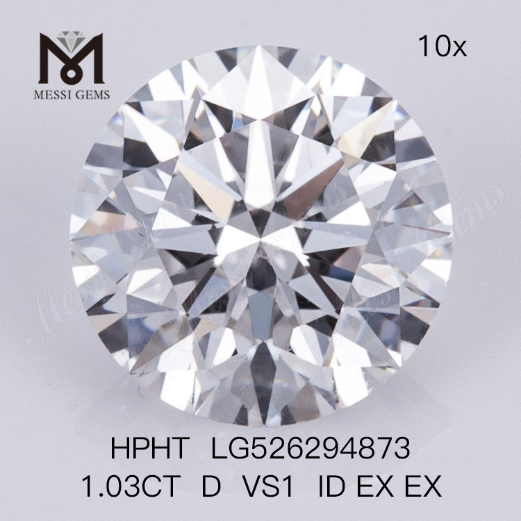 1.03CT D VS1 ID EX EX 라운드 igi 랩 그로운 다이아몬드 HPHT