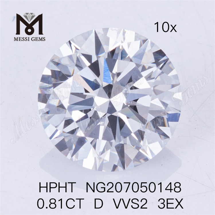 HPHT 0.81CT D VVS2 3EX RD 실험실 성장 다이아몬드