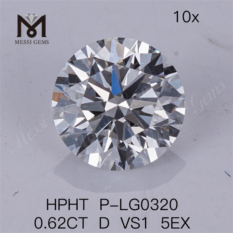 0.62CT HPHT 랩 다이아몬드 D VS1 5EX 인공 다이아몬드