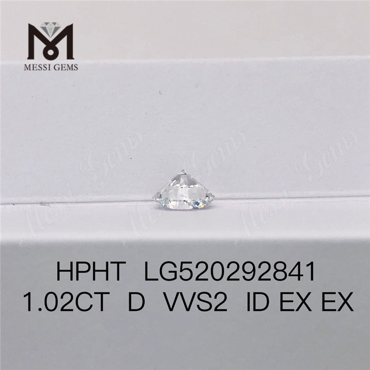 1.02ct D VVS2 ID EX EX HPHT 루즈 라운드 브릴리언트 컷 합성 실험실에서 생산된 다이아몬드