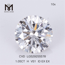 1.05ct H VS 저렴한 인공 다이아몬드 론드 최고의 루즈 랩 다이아몬드 CVD