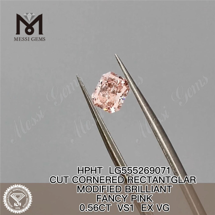 0.56CT HPHT 다이아몬드 RECTANTGLAR 팬시 핑크 VS1 EX VG 랩그로운 다이아몬드 LG555269071