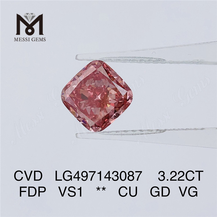 3.22CT 팬시 딥 핑크 VS1 CU GD VG CVD 랩그로운 다이아몬드 LG497143087