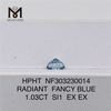 1.03CT SI1 래디언트 팬시 블루 1ct 랩그로운 다이아몬드 HPHT NF303230014