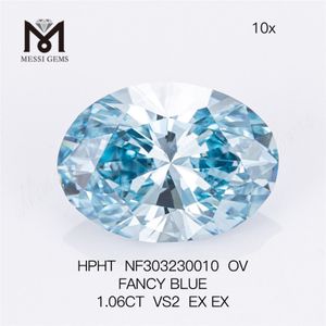 1.06CT VS2 OV 도매 랩 다이아몬드 팬시 블루 HPHT NF303230010