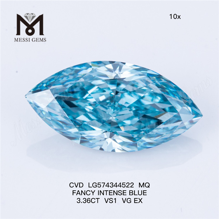 3.36CT MQ FANCY INTENSE BLUE VS1 VG EX CVD 블루 다이아몬드 스토어