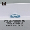 4.56CT VS1 EX EX CVD MQ FANCY VIVID 블루 랩 다이아몬드 LG578349019