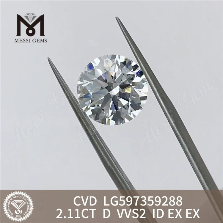 2.11CT D VVS2 IDEAL Lab Grown 다이아몬드 Cvd LG597359288 
