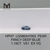 1.19CT VS1 페어 팬시 딥 블루 EX VG HPHT 블루 Hpht 다이아몬드 가격 LG586347003