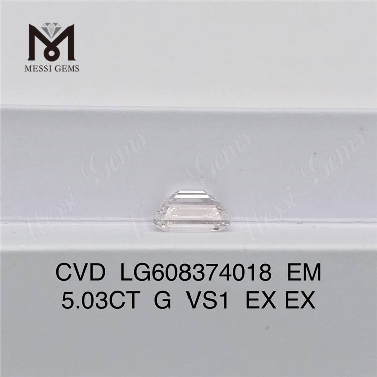 5.03CT G VS1 에메랄드 컷 합성 다이아몬드 온라인 Sparkle with Confidence丨Messigems CVD LG608374018