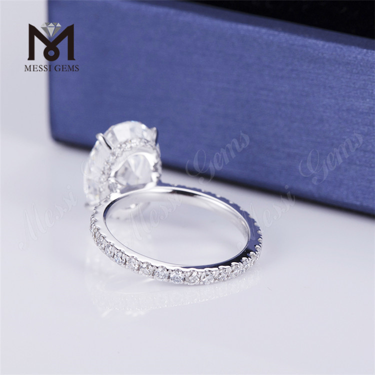 3.11ct 타원형 약혼 반지 18k 화이트 골드 2g 랩그로운 다이아몬드 반지