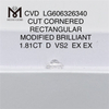 1.81CT D VS2 EX EX CVD 직사각형 igi 다이아몬드 쇼핑 컬렉션丨Messigems LG606326340