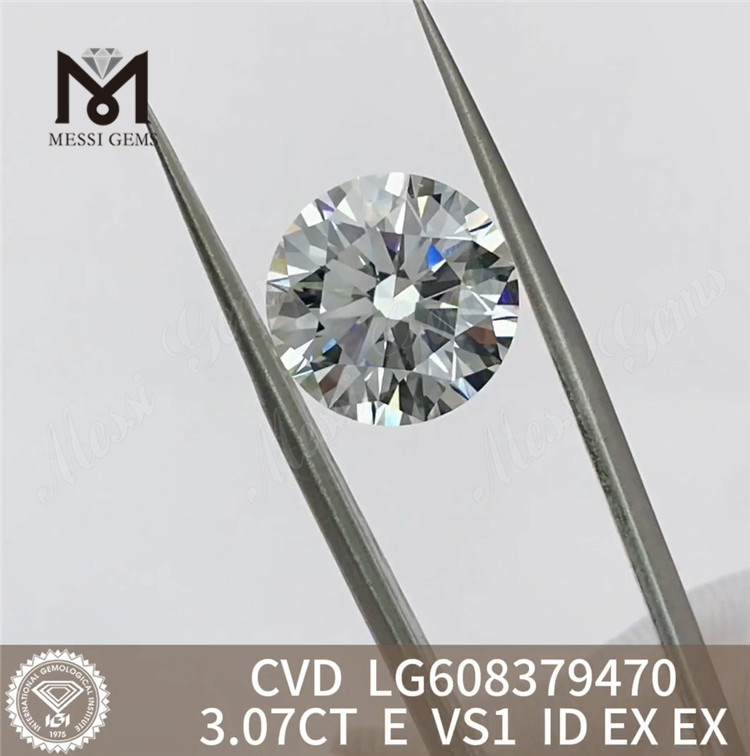 3.07CT E VS1 RD 3ct cvd 합성 다이아몬드 LG608379470 맞춤 설정용丨Messigems 