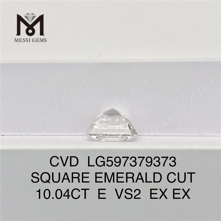 10.04CT E VS2 EX EX SQUARE 에메랄드 컷 실험실 제작 다이아몬드: 품질 보장 CVD LG597379373丨Messigems
