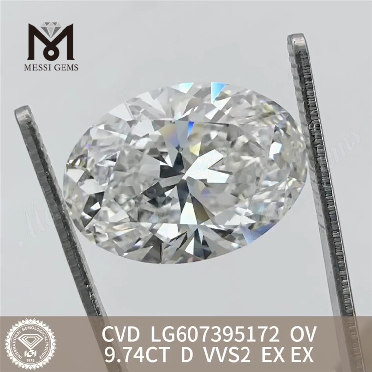 9.74CT D VVS2 OV 대형 실험실 제작 다이아몬드 CVD LG607395172丨Messigems