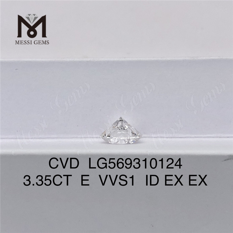 3.35CT E VVS1 ID EX EX 연구소 재배 인증 다이아몬드