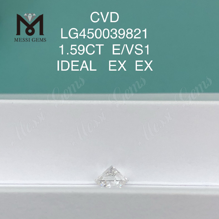 1.59캐럿 E VS1 라운드 IDEL CUT 연구소 제작 다이아몬드 CVD