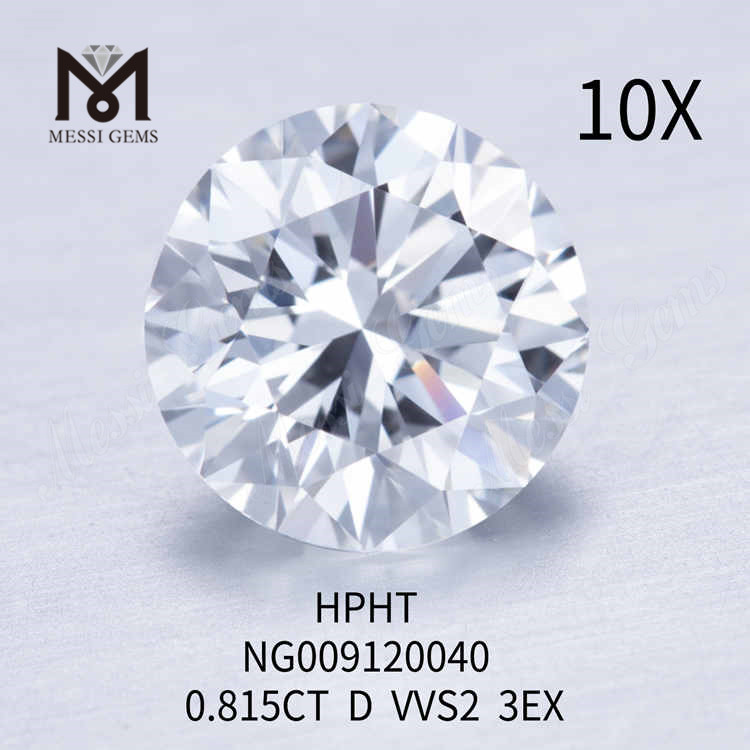 다이아몬드로 제작된 0.815CT D 화이트 라운드 VVS2 3EX
