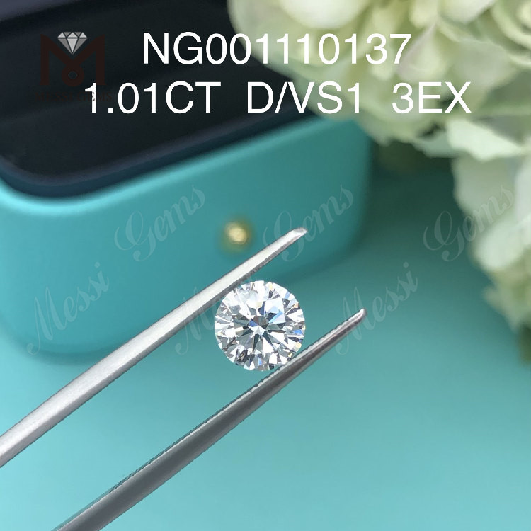 1.01ct VS1 D EX 라운드 브릴리언트 최고의 온라인 실험실 재배 다이아몬드