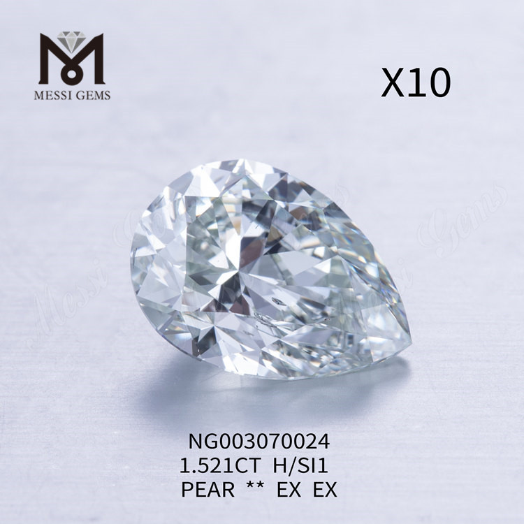 H SI1 PEAR 랩그로운 다이아몬드 1.521ct