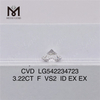 3.22ct f 컬러 3ct 느슨한 합성 다이아몬드 가격 라운드 CVD 다이아몬드 도매 가격