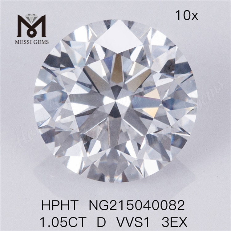 1.05CT 라운드 D VVS1 HPHT 3EX 루즈 브릴리언트 랩 다이아몬드 